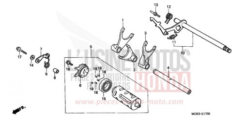 GEARSHIFT DRUM XL650VY de 2000